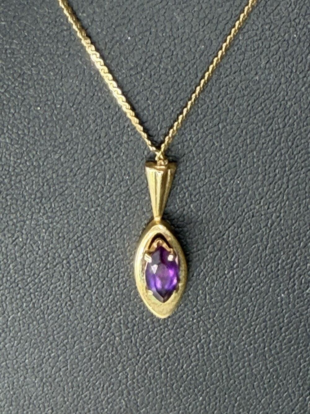 Vintage Amethyst 14k G.F. Gold Filled Necklace DEC 1/20 Dainty Minimalist Glam